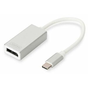 Adaptor Digitus DA-70844, USB Type-C la DisplayPorty, 4K, 0.20 m (Alb) imagine