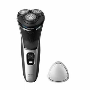 Aparat de ras Philips Shaver Seria 3000 S3143/00, fara fir, Sistem de lame PowerCut cu 27 de lame cu ascuţire automată, capete flexibile 5D, 60 min, barbierit umed si uscat, lavabil (Negru) imagine