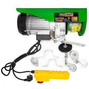 Troliu electric palan ProCraft TP600, 1200 W, Greutate maxima 600 kg (Verde) imagine