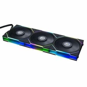 Set 3 Ventilatoare Lian Li UNI TL, iluminare RGB, 120 mm, 2600 rpm, PWM (Negru) imagine