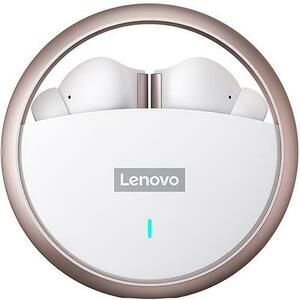 Casti True Wireless Lenovo LP60, Bluetooth, Microfon (Alb) imagine