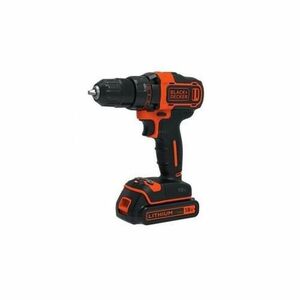 Masina de gaurit si insurubat Black&Decker BDCDD186B-QW, cu acumulator 18 V, 2 x 1.5 Ah, 1350 RPM (Negru/Portocaliu) imagine