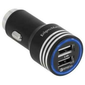 Incarcator Auto Kruger & Matz KM0212, 2 x USB 2.4A (Negru) imagine