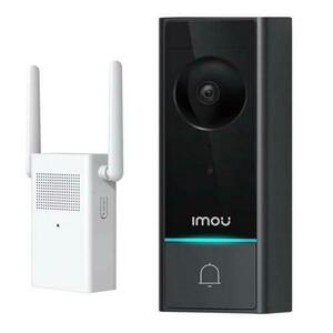 Kit cu sonerie video 5MP, baterie 6200mAh si receptor wireless, IMOU Doorbell Kit-A (Negru/Alb) imagine