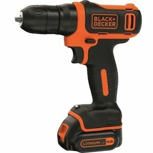 Masina de gaurit si insurubat pe acumulator Black & Decker BDCD12-QW, 10.8 V, 12.5/26 Nm, 1.5 Ah + Acumulator si Valiza (Negru/Portocaliu) imagine