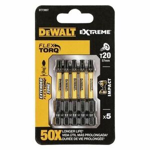 Set 5 biti, DeWalt, Torsion, TX20/57mm imagine