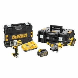 Set 2 masini Dewalt DCK2055T2T-QW, Masina gaurit si insurubat DCD996, Polizor Flexvolt DCG414 + 2 Acumulatori 18V 6.0 Ah / 54V 2.0 Ah + Incarcator Flexvolt si Taliza depozitare TSTACK imagine