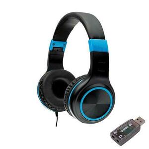 Casti Gaming Spacer SPHS-PEARL-BL-USB, Cu fir, Microfon (Negru/Albastru) imagine