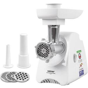 Masina de tocat carne Zelmer Zosia ZMM5801P, 2200 W, 3 kg/min, accesoriu carnati (Alb) imagine