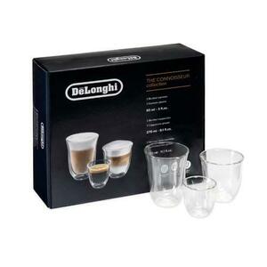 Set 6 Pahare De'Longhi Colectia Connoisseur DLSC302, 2 pahare Espresso 90 ml, 2 pahare Cappuccino 270 ml si 2 pahare Latte Macchiato 330 ml, cu pereti dubli (Transparent) imagine