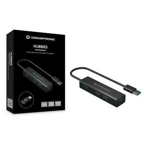 HUB USB 3.0 Conceptronic HUBBIES06B, 4x USB 3.0 (Negru) imagine