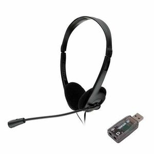 Casti Call Center Spacer SPK-223-USB, Cu fir, Microfon (Negru) imagine