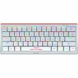 Tastatura Gaming Mecanica Marvo KG962G RGB White Red Switch, USB, iluminare RGB (Alb) imagine