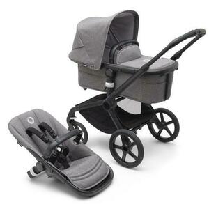 Carucior Bugaboo Fox 5 Black/Grey Melange 2 in 1 imagine