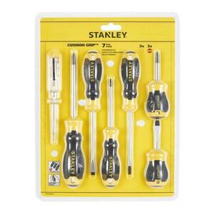 Set 6 surubelnite Stanley Cushion Grip STHT16166-0, tester tensiune, varf magnetizat, tija otel crom vanadiu imagine