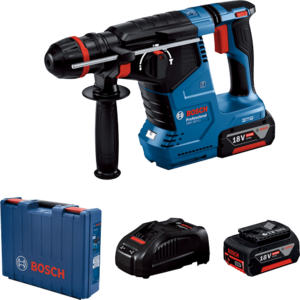 Ciocan rotopercutor Bosch Professional GBH 187-LI, 18 V, 2.4 J, 4350 bpm, 980 rpm, SDS plus + 2x Acumulatori GBA 5.0 Ah, Incarcator si Valiza transport imagine