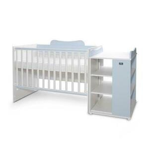 Patut modular multifunctional Lorelli Multi White Baby Blue, 5 configurari diferite, 190 x 72 cm imagine