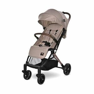 Carucior pentru nou-nascut Lorelli Ribera Beige Warm, tip troler, dimensiuni compatibile avion, 0 luni - 3 ani, maxim 15 Kg, spatar reglabil in multiple pozitii, copertina cu protectie solara, roti cu suspensie, pliere cu o singura mana imagine