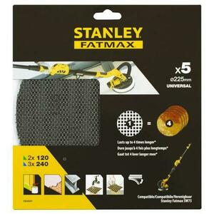 Foi abrazive 2×P120, 3×P240 pentru slefuitor pereti SFMEE500S, 5 bucati, Stanley imagine