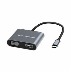 Docking Station Conceptronic DONN16G, HDMI, VGA, USB-A, 100W USB PD, 4 in 1, Universal (Gri) imagine