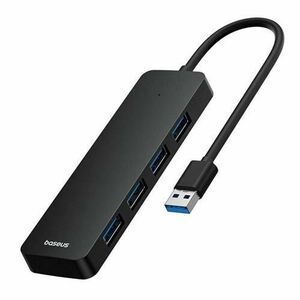 Hub USB la 4x USB 3.0, 5Gbps, 15cm - Baseus UltraJoy Series, Negru imagine