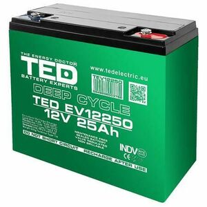 Baterie AGM EV TED Electric BAT-TED12V25A, 12V 25Ah terminal M5 imagine