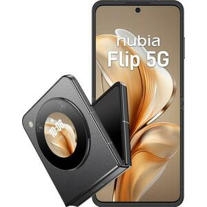 Telefon Mobil ZTE Nubia Flip, Procesor Qualcomm SM7450-AB Snapdragon 7 Gen 1 Octa-Core, OLED Touchscreen 6.9inch, 8GB RAM, 256GB Flash, Camera Duala 50+2MP, Wi-Fi, 5G, Dual Sim, Android (Negru) imagine