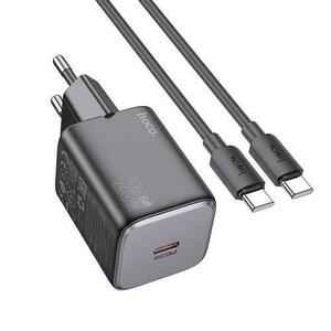 Incarcator Retea Cu Cablu USB-C HOCO N40, 20W, 3A, 1 x USB-C (Negru) imagine