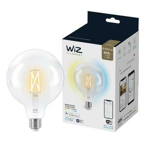 Bec LED inteligent vintage WiZ Filament Whites Philips, Wireless, G125, E27, 6.7W (60W), 220-240V, temperatura lumina reglabila calda-rece (2700K-6500K), 806 lumeni, durata de viata 15.000 de ore, clasa energetica A++ imagine