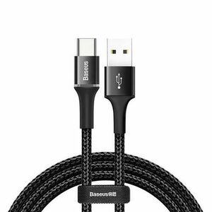 Cablu pentru incarcare si transfer de date Baseus Halo, USB/USB Type-C, LED, 3A, 1m, Negru imagine