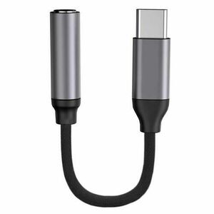 Adaptor audio Baseus CATL54-0G, USB Type-C la mufa Jack 3.5 mm mama, Mic si Portabil, Plug and Play (Negru) imagine