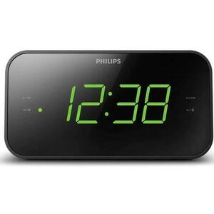 Radio cu ceas Philips TAR3306/12, FM, afisaj LED, alarma dubla, snooze, 20 posturi presetate (Negru) imagine