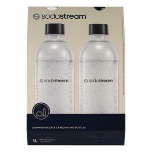 Set 2 sticle carbonatare Sodastream, plastic, 1L, Alb/Negru imagine