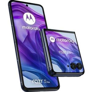 Telefon Mobil Motorola Razr 50 Ultra, Procesor Qualcomm SM8635 Snapdragon 8s Gen 3, Octa-Core, Foldable LTPO AMOLED Capacitive touchscreen 6.9inch, 12GB RAM, 512GB Flash, Camera Duala 50 + 50 MP, 5G, Wi-Fi, Dual SIM, Android (Albastru) imagine