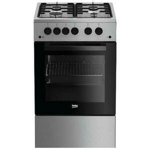 Aragaz Beko FSGT52110DXO, 4 Arzatoare, Aprindere electrica, 50 cm (Negru/Inox) imagine