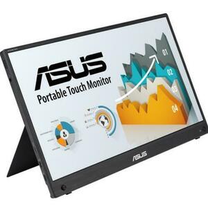 Monitor Portabil IPS LED ASUS ZenScreen Touch 15.6inch MB16AMTR, Full HD (1920 x 1080), Mini HDMI, USB-C, Touchscreen, Boxe (Negru) imagine