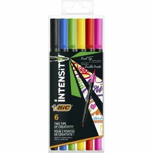 Set 6 bucati markere de colorat cu dublu varf BIC Intensity imagine