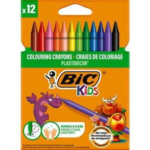 Creioane cerate plastifiate BIC Plastidecor, 12 culori imagine