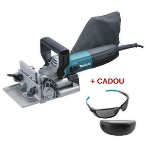 Set Masina de frezat pentru nuturi Makita PJ7000J, 700 W, corp aluminiu, 10 mm panza, pivotant reglabil 0-90° si ochelari de protectie PGW-170200 imagine