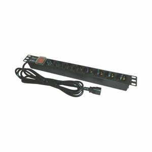 Bara alimentare aluminiu / PDU EMTEX PDU8K-C14, 19 inch, 8 prize Schuko, 16A, 3500W, 3x1.5, 3m, stecher C14 imagine