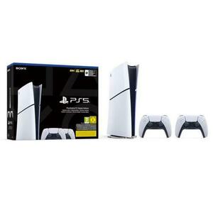 Consola Sony PlayStation 5 Slim (PS5), 1TB, Digital Edition (Alb) + Extra Controller imagine