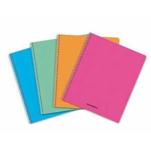 Caiet cu spirala AURORA matematica, A5, 60 file - 80g/mp, coperta PP transparent color imagine