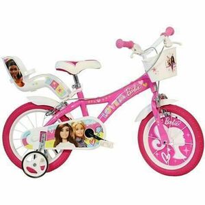 Bicicleta copii DINO BIKES Barbie, roti 14'', cosulet, roti ajutatoare (Roz) imagine