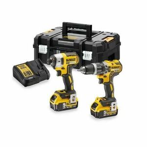 Set 2 scule DeWalt DCK266P2-QW, 2 acumulatori li-ion, 18 V, 5 Ah, incarcator, valiza (Galben/Negru) imagine