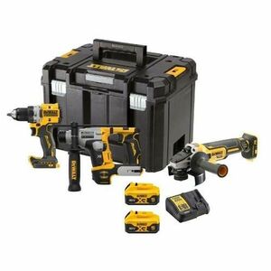 Set 3 scule DeWALT DCK355P2T-QW, 2 acumulatori li-ion, 18 V, 5.0 Ah, incarcator, valiza (Galben/Negru) imagine