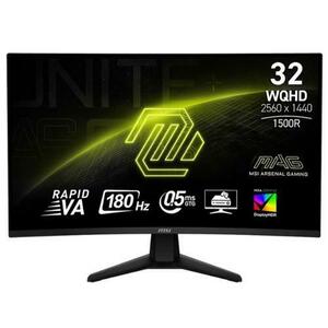 Monitor Gaming Rapid VA LED MSI MAG 31.5inch 32CQ6F, WQHD (2560 x 1440), HDMI, DisplayPort, Ecran curbat, 180 Hz, 0.5 ms (Negru) imagine