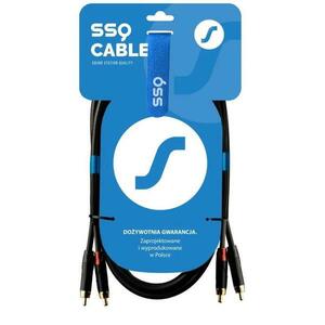 Cablu audio SSQ 2 x RCA - 2 x RCA, 1m (Negru) imagine