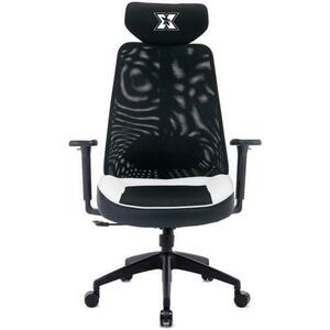 Scaun gaming Serioux Kyrian, Textil, Alb/Negru imagine