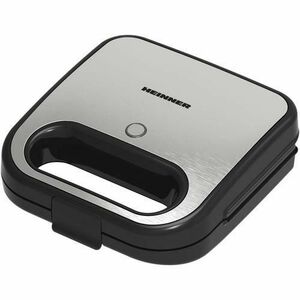 Sandwich maker HEINNER SILVERSTONE SM-K750FGSL, 750w, capacitate: 2 sandwich-uri, placi antiadezive fixe tip grill, Negru/Argintiu imagine