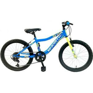 Bicicleta Copii Booster Plasma, roti 20 Inch, 6 viteze, FranaV-Brake, cadru otel, Albastru/Verde imagine